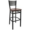 Buy ???? BFM Seating 2161BMHW-SB Polk Sand Black Metal Bar Height Chair With Mahogany Seat ????