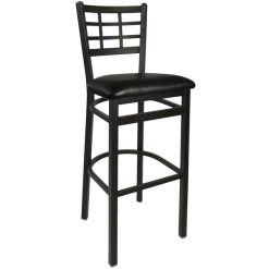 Best Sale ???? BFM Seating 2163BBLV-SB Marietta Sand Black Steel Bar Height Chair With 2" Black Vinyl Seat ????