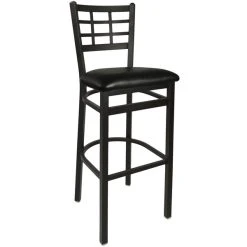 Best Sale 🔥 BFM Seating 2163BBLV-SB Marietta Sand Black Steel Bar Height Chair With 2" Black Vinyl Seat 🎁