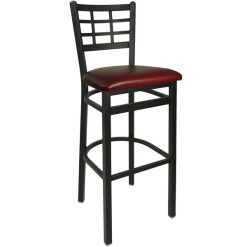 Top 10 ???? BFM Seating 2163BBUV-SB Marietta Sand Black Steel Bar Height Chair With 2" Burgundy Vinyl Seat ????