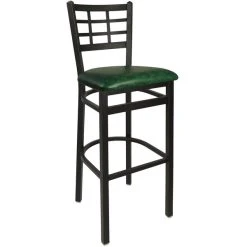 Coupon 🎁 BFM Seating 2163BGNV-SB Marietta Sand Black Steel Bar Height Chair With 2" Green Vinyl Seat 🔔