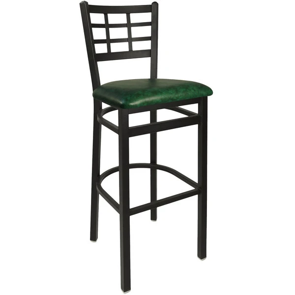 Coupon ๐ BFM Seating 2163BGNV-SB Marietta Sand Black Steel Bar Height Chair With 2" Green Vinyl Seat ๐