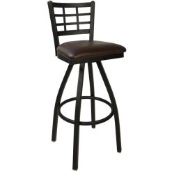 Best reviews of ⭐ BFM Seating 2163SDBV-SB Marietta Sand Black Steel Bar Height Chair With 2" Dark Brown Vinyl Swivel Seat ????
