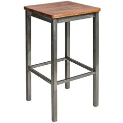 Hot Sale 💯 BFM Seating 2510BASH-CL Trent Sand Clear 🧥 Coated Steel Bar Stool With Autumn Ash Wooden Seat 🛒