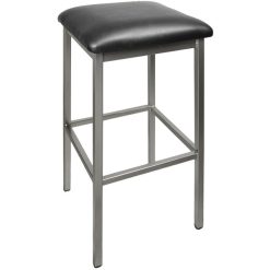 Brand new ???? BFM Seating 2510BBLV-CL Trent Clear ???? Coated Steel Bar Stool With 2" Black Vinyl Seat ????
