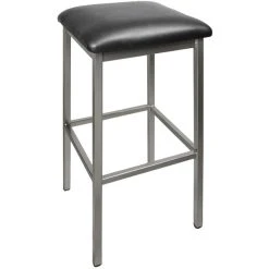 Brand new 😉 BFM Seating 2510BBLV-CL Trent Clear 🧥 Coated Steel Bar Stool With 2" Black Vinyl Seat 💯