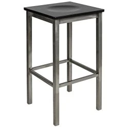 Discount ⌛ BFM Seating 2510BBLW-CL Trent Clear 🧥 Coated Steel Bar Stool With Black Wooden Seat 🔔