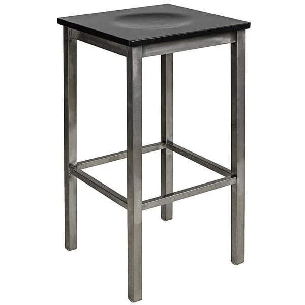 Discount โ BFM Seating 2510BBLW-CL Trent Clear ๐งฅ Coated Steel Bar Stool With Black Wooden Seat ๐