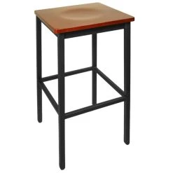 Best reviews of 👏 BFM Seating 2510BCHW-SB Trent Sand Black Metal Barstool With Cherry Wood Seat 😉