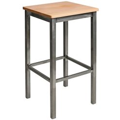 Coupon ???? BFM Seating 2510BNTW-CL Trent Clear ???? Coated Steel Bar Stool With Natural Wooden Seat ????