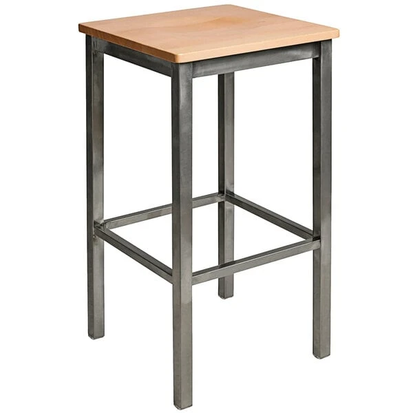 Coupon ๐งจ BFM Seating 2510BNTW-CL Trent Clear ๐งฅ Coated Steel Bar Stool With Natural Wooden Seat ๐