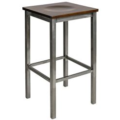 Buy ???? BFM Seating 2510BWAW-CL Trent Clear ???? Coated Steel Bar Stool With Walnut Wooden Seat ????