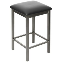 Deals ⌛ BFM Seating 2510HBLV-CL Trent Clear ???? Coated Steel Bar Height Bar Stool With 2" Black Vinyl Seat ✔️