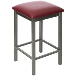 Brand new 🎉 BFM Seating 2510HBUV-CL Trent Clear 🧥 Coated Steel Bar Height Bar Stool With 2" Burgundy Vinyl Seat 🤩