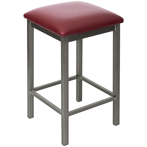 BFM Seating 2510HBUV-CL Trent Clear Coated Steel Bar Height Bar Stool with 2" Burgundy Vinyl Seat Brand new ???? BFM Seating 2510HBUV-CL Trent Clear ???? Coated Steel Bar Height Bar Stool With 2" Burgundy Vinyl Seat ???? -Lancaster Shop unnamed file 1806