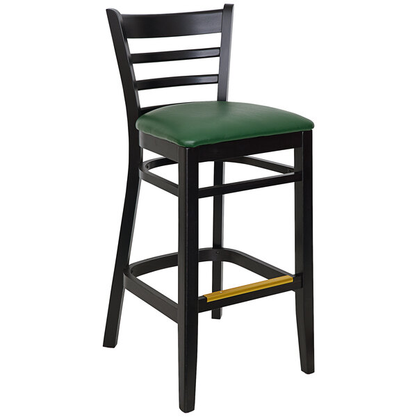 BFM Seating Berkeley Black Beechwood Ladder Back Barstool with 2" Green Vinyl Seat Best deal ???? BFM Seating Berkeley Black Beechwood Ladder Back Barstool With 2" Green Vinyl Seat ???? -Lancaster Shop unnamed file 1814