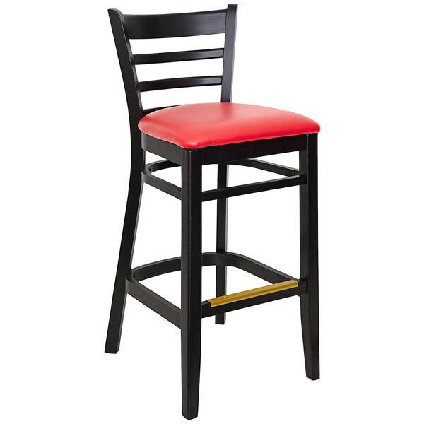 BFM Seating Berkeley Black Beechwood Ladder Back Barstool with 2" Red Vinyl Seat Best reviews of ???? BFM Seating Berkeley Black Beechwood Ladder Back Barstool With 2" Red Vinyl Seat ???? -Lancaster Shop unnamed file 1816