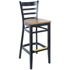 Deals ???? BFM Seating Berkeley Black Beechwood Ladder Back Barstool With Autumn Ash Wood Seat ????