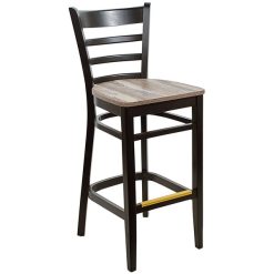 Coupon ???? BFM Seating Berkeley Black Beechwood Ladder Back Barstool With Relic Farmhouse Seat ⌛