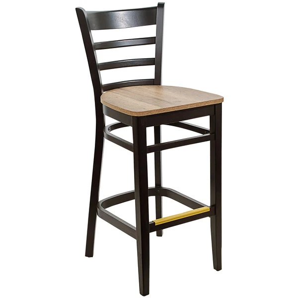 Top 10 🎉 BFM Seating Berkeley Black Beechwood Ladder Back Barstool With Relic Knotty Pine Seat 😍