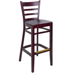 Flash Sale ❤️ BFM Seating Berkeley Dark Mahogany Beechwood Ladder Back Barstool With Veneer Wood Seat ????