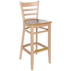 Deals ???? BFM Seating Berkeley Natural Beechwood Ladder Back Barstool With Autumn Ash Wood Seat ????