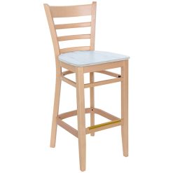 Best Sale ???? BFM Seating Berkeley Natural Beechwood Ladder Back Barstool With Relic Antique Wash Seat ⌛