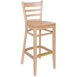 New ✨ BFM Seating Berkeley Natural Beechwood Ladder Back Barstool With Veneer Wood Seat 😉