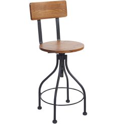 Cheapest ✨ BFM Seating JS22SASH-AASB Lincoln Screw Barstool With Sand Black ???? Coated Steel Frame And Autumn Ash Veneer Wood Seat ✨