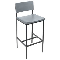 Flash Sale ⭐ BFM Seating JS33BGRA-RU Memphis Rustic Steel Bar Height Chair With Gray Ash Wooden Back And Seat ????