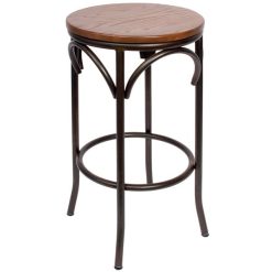 Discount ???? BFM Seating JS800BASH-RU Henry Distressed Rustic Clear ???? Coated Steel Bar Stool With Autumn Ash Wooden Seat ????