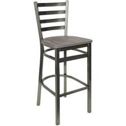 Best reviews of ???? BFM Seating Lima Clear ???? Coated Steel Ladder Back Barstool With Relic Chestnut Seat ✨