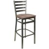 Discount ???? BFM Seating Lima Clear ???? Coated Steel Ladder Back Barstool With Relic Knotty Pine Seat ????
