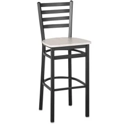 Best Sale 🥰 BFM Seating Lima Sand Black Steel Ladder Back Barstool With Relic Antique Wash Seat 👏