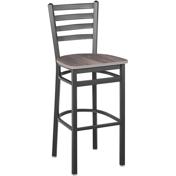 BFM Seating Lima Sand Black Steel Ladder Back Barstool with Relic Chestnut Seat Best deal ???? BFM Seating Lima Sand Black Steel Ladder Back Barstool With Relic Chestnut Seat ✨ -Lancaster Shop unnamed file 1860