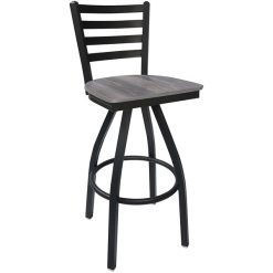 Cheap ⌛ BFM Seating Lima Sand Black Steel Swivel Barstool With Relic Chestnut Seat ????