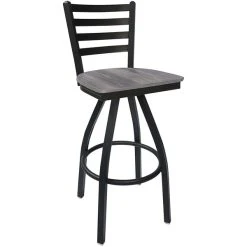 Cheap ⌛ BFM Seating Lima Sand Black Steel Swivel Barstool With Relic Chestnut Seat 👍