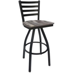 Promo ⌛ BFM Seating Lima Sand Black Steel Swivel Barstool With Relic Farmhouse Seat ????