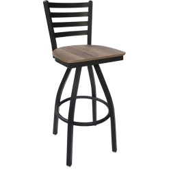 Cheap ✔️ BFM Seating Lima Sand Black Steel Swivel Barstool With Relic Knotty Pine Seat ????