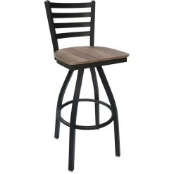 Cheap ✔️ BFM Seating Lima Sand Black Steel Swivel Barstool With Relic Knotty Pine Seat 😀
