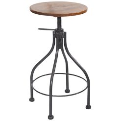 Wholesale ???? BFM Seating Lincoln Screw Clear ???? Coated Steel Backless Barstool With Autumn Ash Wood Seat ????