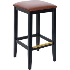 Top 10 ???? BFM Seating Stockton Black Beechwood Square Backless Barstool With 2" Light Brown Vinyl Seat ????