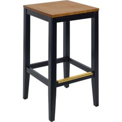 Best reviews of ???? BFM Seating Stockton Black Beechwood Square Backless Barstool With Autumn Ash Seat ????