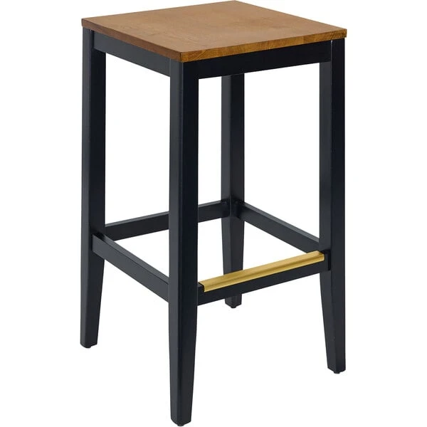 Best reviews of 😀 BFM Seating Stockton Black Beechwood Square Backless Barstool With Autumn Ash Seat 🥰