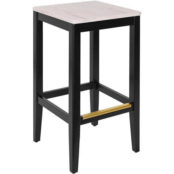 Flash Sale ???? BFM Seating Stockton Black Beechwood Square Backless Barstool With Relic Antique Wash Seat ???? 3 Flash Sale ???? BFM Seating Stockton Black Beechwood Square Backless Barstool With Relic Antique Wash Seat ????