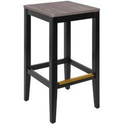 Best reviews of ✔️ BFM Seating Stockton Black Beechwood Square Backless Barstool With Relic Chestnut Seat ????