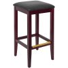 Top 10 ✔️ BFM Seating Stockton Dark Mahogany Beechwood Square Backless Barstool With 2" Black Vinyl Seat ????