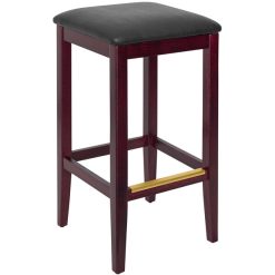Top 10 ✔️ BFM Seating Stockton Dark Mahogany Beechwood Square Backless Barstool With 2" Black Vinyl Seat ????