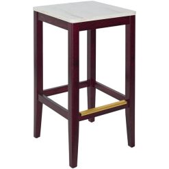 Promo ???? BFM Seating Stockton Dark Mahogany Beechwood Square Backless Barstool With Relic Antique Wash Seat ⭐