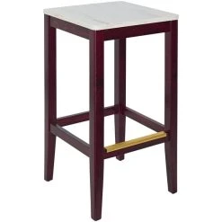 Promo 🧨 BFM Seating Stockton Dark Mahogany Beechwood Square Backless Barstool With Relic Antique Wash Seat ⭐